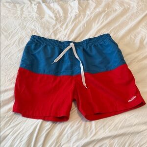 Chubbies Red and Blue swim trunks (5.5” inseam)
